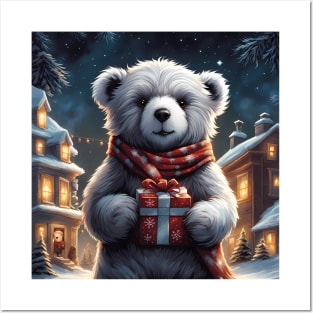 Teddy celebrating Christmas Posters and Art